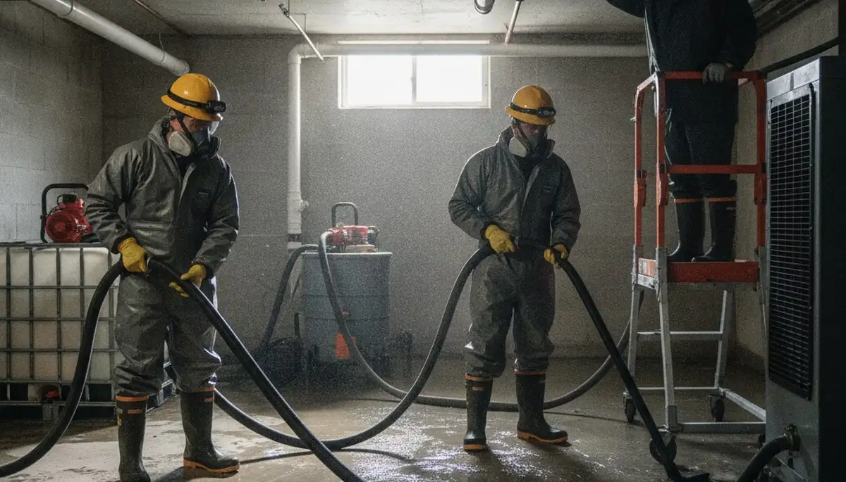 Fremont, CA water damage team cleaning up burst pipe water in a home