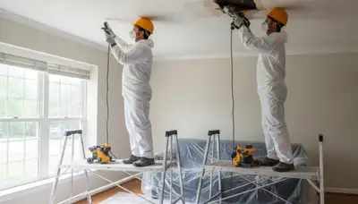 Ceiling water damage repair in Fremont, CA home by water damage restoration professionals
