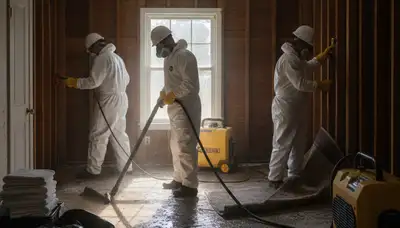 Flood damage cleanup crew in Fremont, CA drying homes after water intrusion