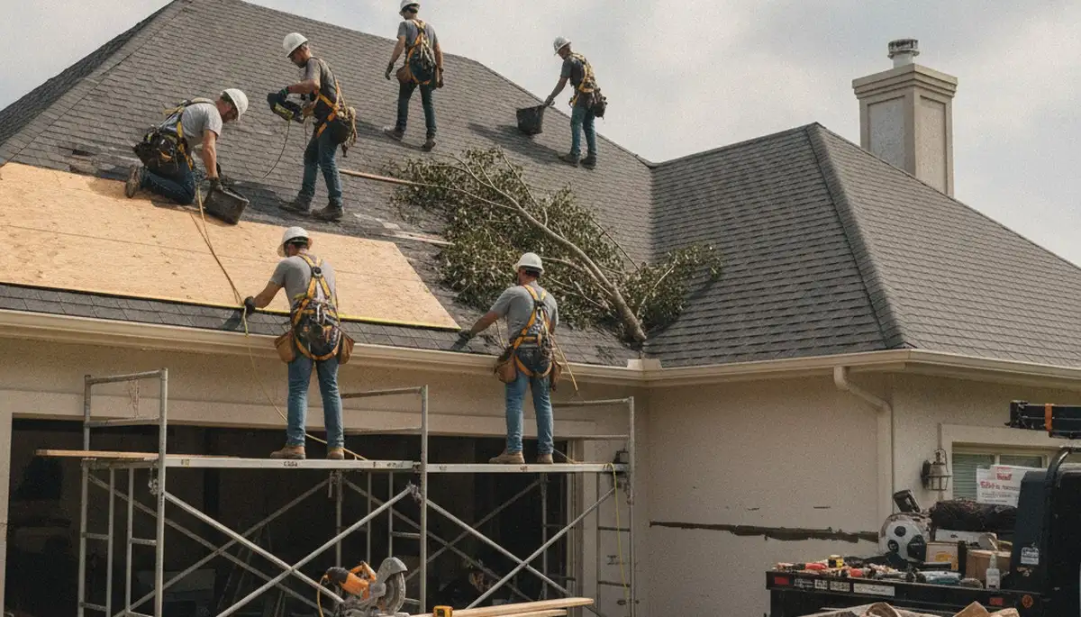 Storm damage restoration team in Fremont, CA repairing water intrusion in a home