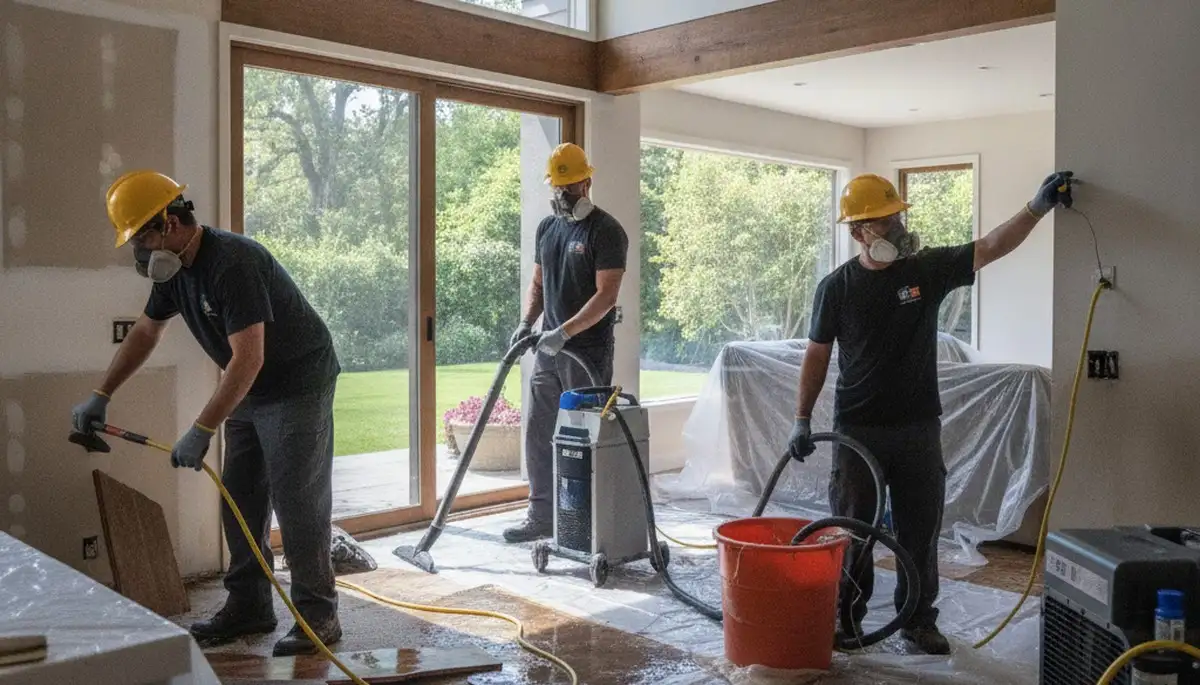 Water damage restoration team serving Fremont, CA, for emergency water cleanup and drying services