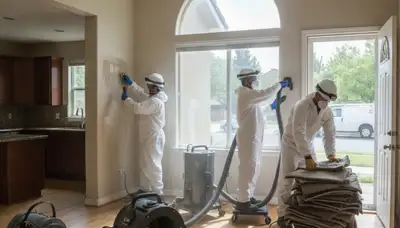 Water damage restoration team serving Fremont, CA with emergency cleanup and drying equipment