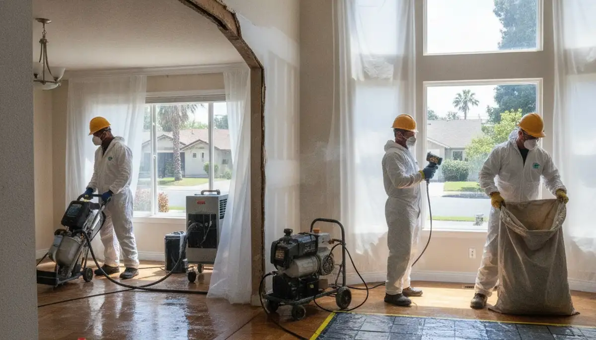 Water damage restoration team in Fremont, CA providing professional water extraction and cleanup services